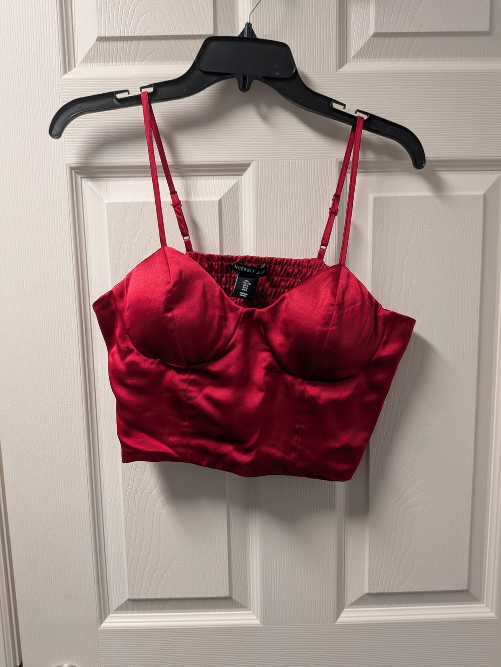 Sincerly Jules Red Satin Bustier Camisole